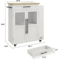 thumbnail image 3 of Garvee Mobile Kitchen Island Cart with 360° Rolling Wheels, Drawers, Spice Rack, Black Handle – Versatile Storage & Serving Cart for Kitchen and Dining Room, 3 of 8