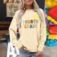thumbnail image 2 of VISALY Hoodies Pullover Drawstring Sweatshirt Women's Solid Color School Season 2D Year Old Printed Casual Loose Round Neck Sweatshirt Oversized Sweatshirt Tunic Sweater Fall Sweatshirts Blue L, 2 of 4