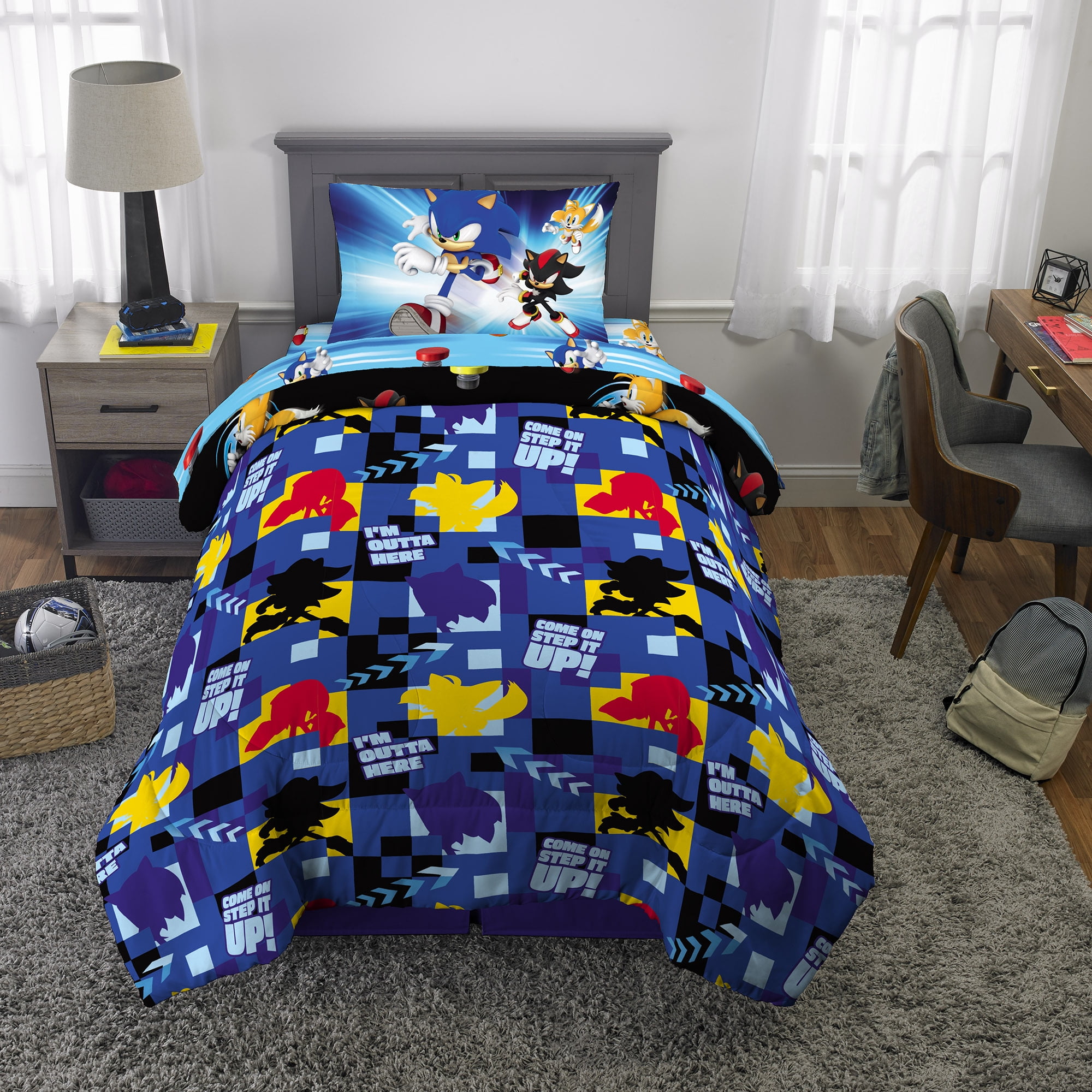 Sonic The Hedgehog Bed In A Bag Kids Bedding Bundle Set