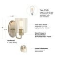 thumbnail image 4 of Cresswell Lighting 5.5" Modern Brushed Nickel Metal 1-Light Bath Vanity Wall Sconce with Clear Glass Shade, 4 of 9