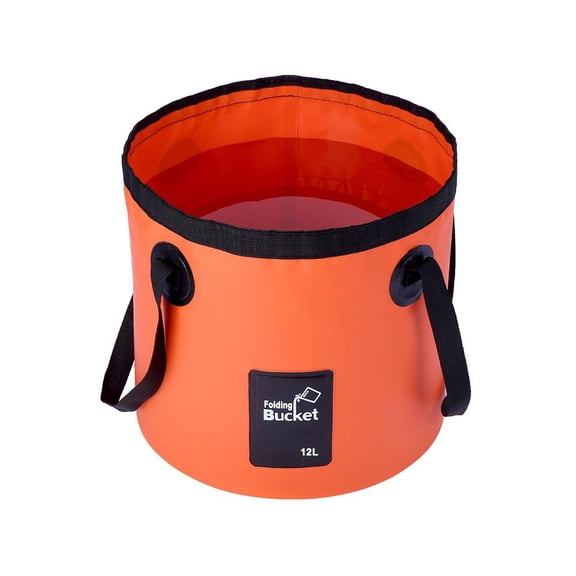 12L Collapsible Bucket with Handle - Foldable Water Container for Camping, Car Wash, Fishing, Beach, Gardening
