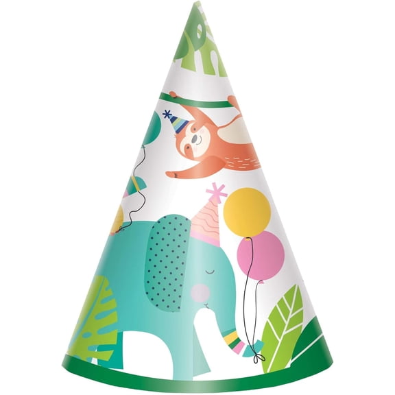 Jungle Birthday Cone Hats (8ct)