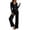 Black, variant on LEKWK Lounge Sets for Women Ribbed Long Sleeve Slim Fit Top with Cute Bows and Wide Leg Pants Matching Outfits 2 Piece Casual Sleepwear