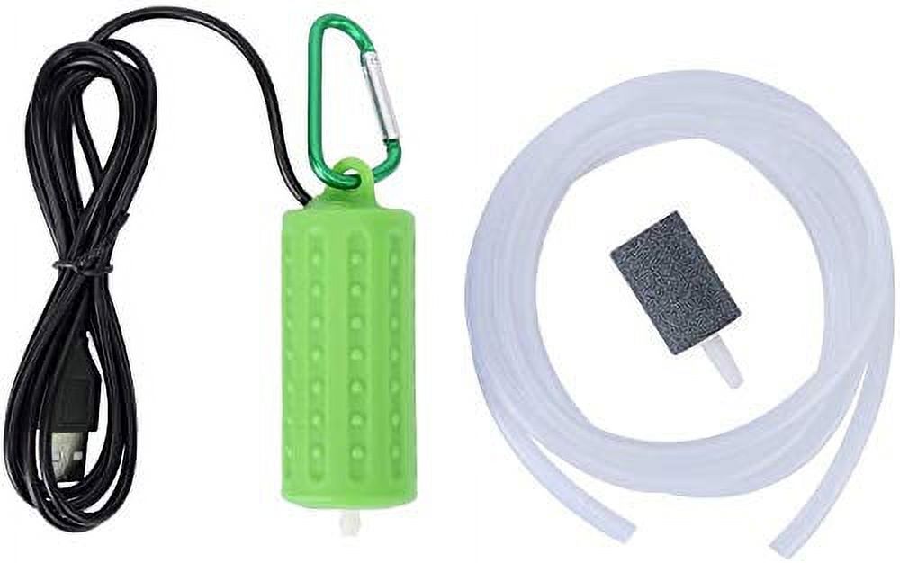 2PCS Aquarium USB Air Pump Portable Mini USB Aquarium Fish Tank Oxygen Air Pump Mute Energy Saving Fish Tank Air Pumps Green,One Size