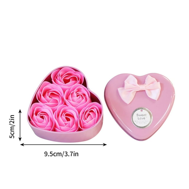 Artificial Flowers Wedding Heart Body Gift Rose Scented Flower 6Pcs Decoration Bath Soap Home Decor