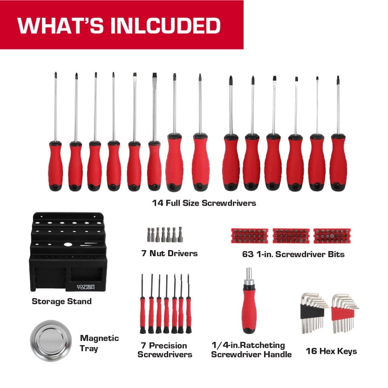 Hyper Tough 110-Piece Screwdriver Set with Storage Rack - Walmart.com