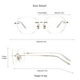 thumbnail image 3 of LifeArt Blue Light Blocking Glasses,Computer Reading Glasses,Titanium Rimless Frame,Stylish for Men&Women(Golden,+3.50 Magnification), 3 of 5