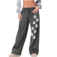 thumbnail image 3 of Sentmoon Wide Leg Sweatpants High Elastic Waist Wide Leg Trousers Women Loose Solid Color Breathable Plus Size Pants Fall Delightful for Runs Workouts Dark Gray M, 3 of 5