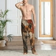 thumbnail image 2 of Sigee Vintage Shiba Inu Art print Men's Pajama Pants Lounge Sleep Bottoms with Elastic Waistband and Pockets-Small, 2 of 6