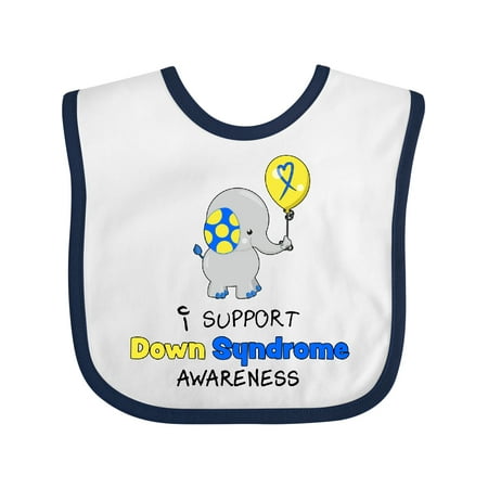 

Inktastic I Support Down Syndrome Awareness Elephant with Balloon Gift Baby Boy or Baby Girl Bib