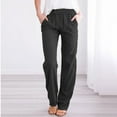 thumbnail image 2 of Vibrex Womens Sweatpants Fall Baggy Wide Leg Sweatpant Lightweight Straight Leg Soft Sweat Pants Loose Drawstring Pants for Women Fashion Casual Elastic Waist Solid Color Business Pants Women, 2 of 3