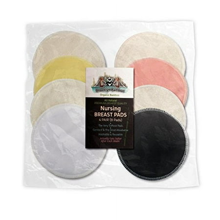 Brooklyn Bamboo Soft, Hypoallergenic , Organic Nursing Pads 8 Piece (4 Pair)