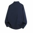 thumbnail image 3 of Men's Half Zip Sweatshirts Stand Collar Long Sleeve Solid Color Pullover Casual Stylish Sports Tops With Pockets (M, Navy), 3 of 3