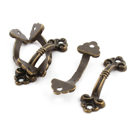 - Home Metal Door Arch Shape Decorative Box Pull Handle Bronze Tone 5 Pcs