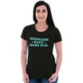 thumbnail image 3 of Mermaids Have More Fun Beach Vibes Womens Fitted Plus Size Graphic Tee Brisco Brands 2X, 3 of 5