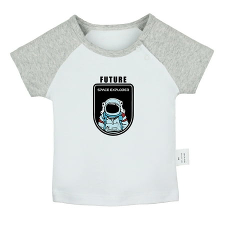 

Future Planet Space Explorer Funny T shirt For Baby Newborn Babies T-shirts Infant Tops 0-24M Kids Graphic Tees Clothing (Short Gray Raglan T-shirt 12-18 Months)