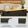 thumbnail image 6 of spanspace 48" Kitchen Island Cart with Drop Leaf , 10 Gallon Storage and Tilt Out Trash Can Cabinet , Portable Kitchen Island with Wheels Drawer and Adjustable Shelves for Kitchen, Black, 6 of 11
