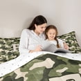 thumbnail image 4 of Feelyou Boy Camo Bedding Comforter Set 7pcs, Green Initial F Letter Full Bedding Set, 4 of 8