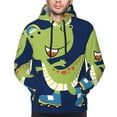 thumbnail image 4 of Bingfone Dino Playing Roller Skate Men'S Drawstring Hoodie Long Sleeve Pocket Sweatshirts-X-Large, 4 of 9