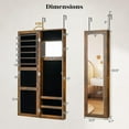 thumbnail image 2 of RONG-3 Wall Mounted Jewelry Cabinet with Full Length Mirror, Over The Door Jewelry Armoire Organizer with Large Storage, Makeup Mirror & Velvet Lining，Rustic Brown, 2 of 10