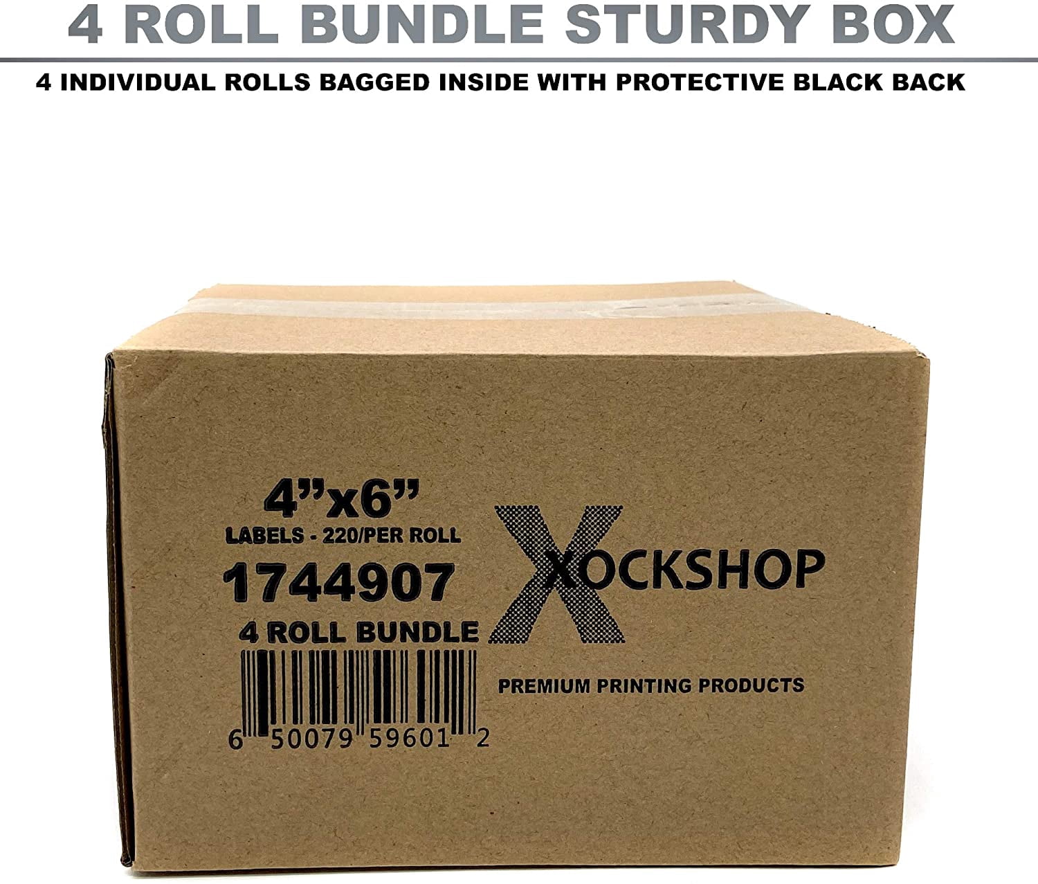 Shipping Labels 4 x 6 Thermal Labels 1744907 Compatible with Dymo 4XL Printers, Incidental Tear line ( 4 Rolls - 220/Roll- 880 Labels Total )