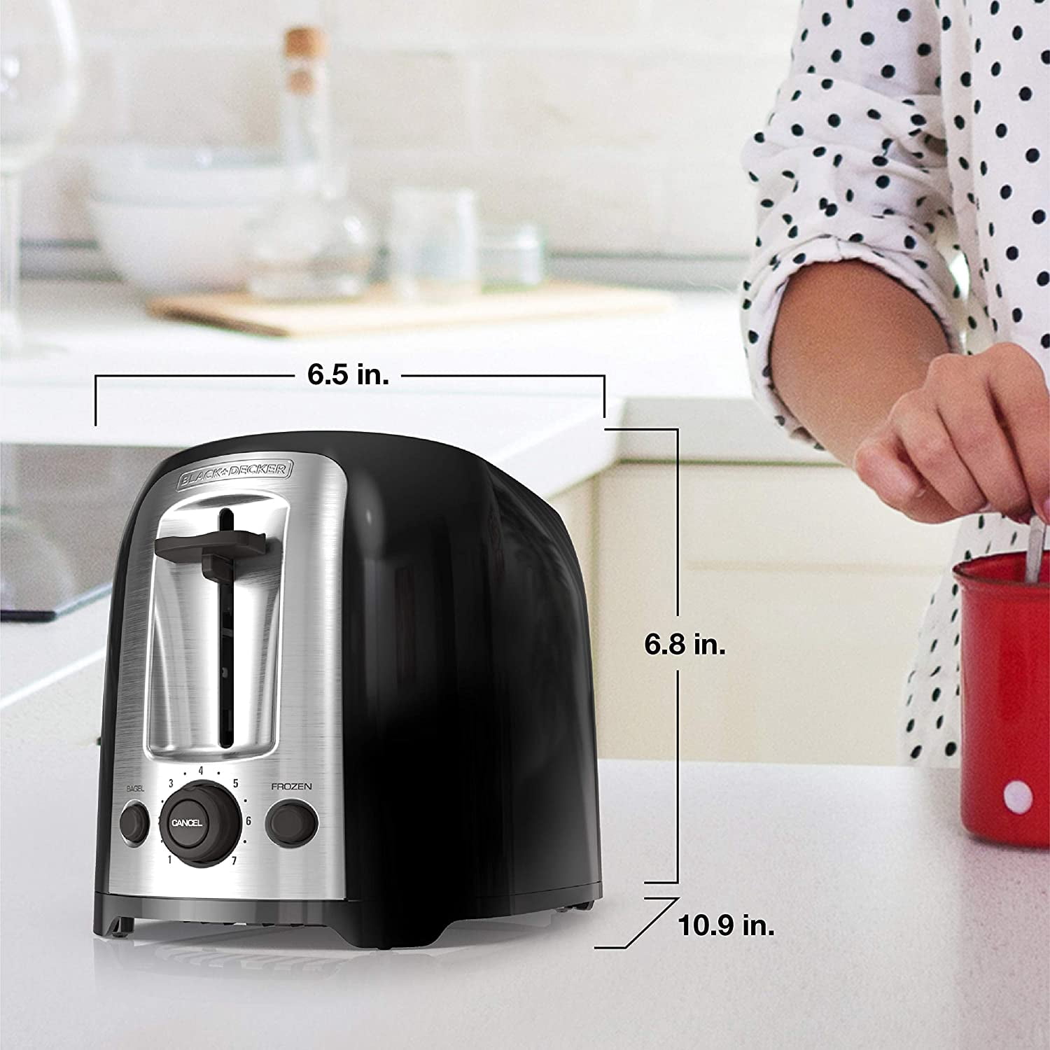 4-Slice Toaster, Extra Wide Slots, 7 Shade Settings, 1400 Watts, Frozen and Bagel Buttons, Toast Shade Selector, Extra Lift