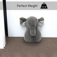 thumbnail image 4 of Decorative Elephant Door Stopper - Heavyweight 2.3 lb. Fabric Holder for Home and Office - Cute Animal Design to Keep Interior Doors Open, Prevent Damage, Protect Children & Pets - Gray, 4 of 5
