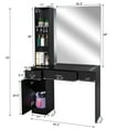 thumbnail image 3 of OmySalon Barber Station Wall Mount Salon Hair Styling Beauty Spa Equipment W/Mirror, 2 Drawers, 1 Storage Cabinet, 3 Open Shelves (Black), 3 of 7