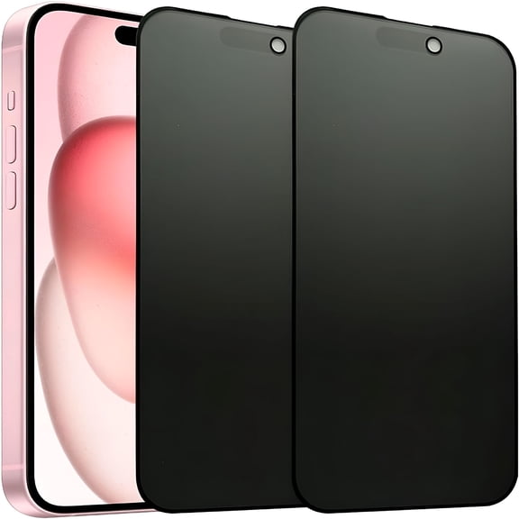 GJX 2026 New 2 Pack Compatible with Iphone 15 Matte Privacy Screen Protector 6.1 Inches,Anti-Spy Anti-Glare Eye Protection Scratch Resistant Tempered Glass Film,Full Coverage,Smooth & Sensitive Touch