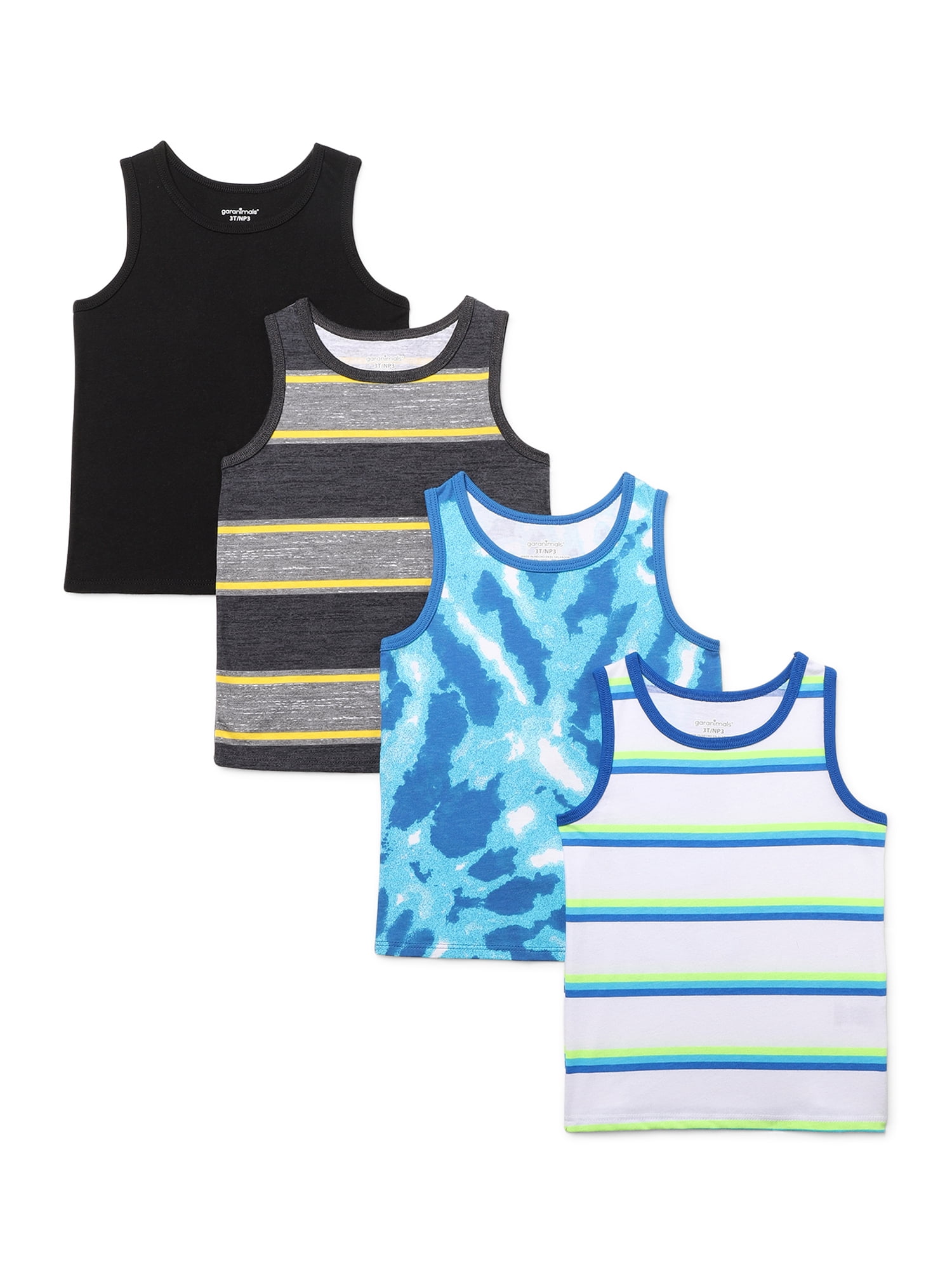 4pk Boys Tank Tops Striped Prints Designs SB NEW Undershirts Infant Toddler Kids 