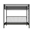 DHP Miles Twin over Futon Metal Bunk Bed with Ladder for Kids, Black