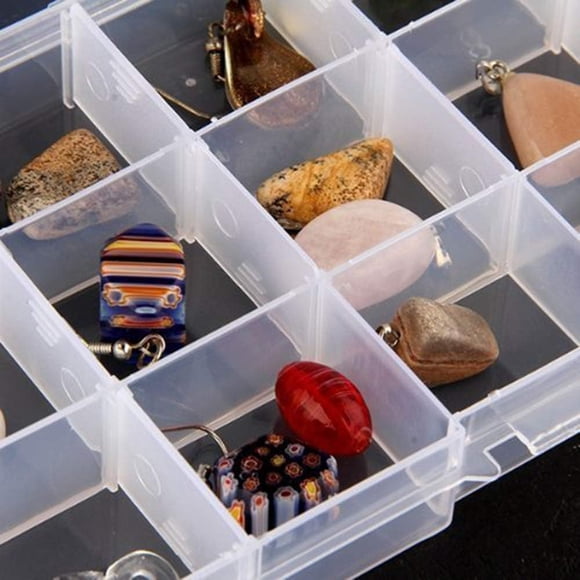 Yuarrent Caja de almacenamiento de plástico de color transparente, divisores ajustables seguros y no tóxicos, ligeros y resistentes Almacenamiento y organización del hogar