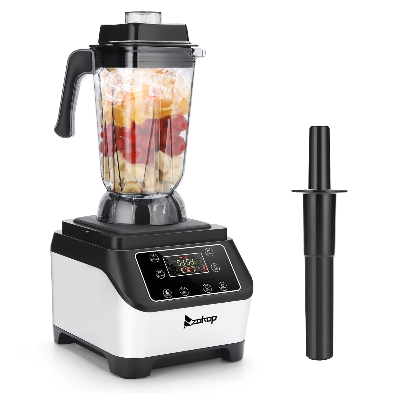 ZOKOP 120V 2200W 2500ml Blender Smoothie Maker Plastic Smart Touch Screen Multifunction