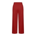 thumbnail image 4 of Women Wide Leg Yoga Pants with Pockets High Waist Stretch Loose Casual Lounge Sweatpants Comfy Trousers Red, 4 of 5