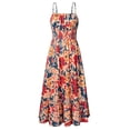 thumbnail image 1 of Vestido GRACE KARIN con estampado floral largo bohemio con tirantes finos, 1 of 7