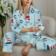 thumbnail image 6 of Balery Sailboats Anchors Pattern Pajama Sets for Women Long Sleeve 2 Piece Sleepwear Loungewear Sets Soft PJ's with Pockets Long Sleeve Comfy Pj Sets-XX-Large, 6 of 7
