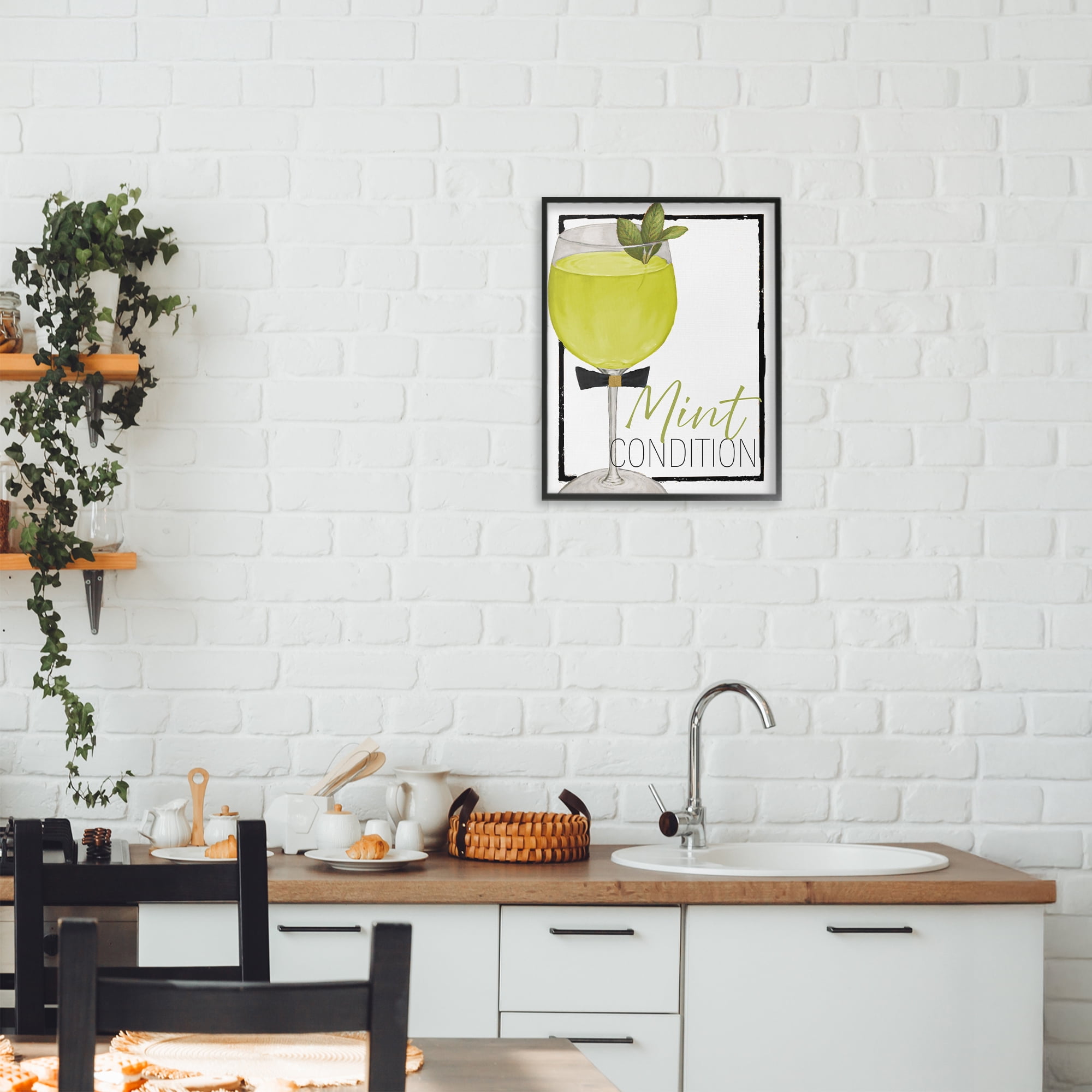 Stupell Industries Mint Condition Cocktail Black Framed Giclee Art, design by Lorenzo Collective