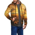 thumbnail image 2 of Goofa Sunflower Sunset Rainfall Pattern Mens Full-zip Hoodie, Zip-up Pullover Hooded Sweatshirt, Kangaroo Pocket Hoodie Ideal for Daily Wear, Travel, and Home-X-Large, 2 of 5
