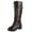 Coffee, variant on Stylish Women's Knee-High Boots Zipper Squared Design Lace-Up Buckle Retro Footwear for Ladies
