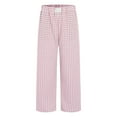 thumbnail image 4 of GEWSEY Women's Striped Gingham Boxer Pants Cotton Pajama Lounge Pj Casual Plaid Trousers Y2K Beach Bottoms with Pockets (Pink, XL), 4 of 7