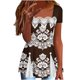 thumbnail image 1 of Camiseta de Cuello Redondo de Manga Corta Impresa Por el Amante de las Mujeres, Estiramiento 95% Poliéster 5% Blusa Casual de Spandex para Uso Diario Y Casero, 1 of 7
