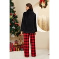thumbnail image 2 of U2SKIIN Womens Ultra Soft Plush Plaid Pajamas Set Fluffy Loungewear Fuzzy Pjs for Women Cozy Sleepwear Warm Pullover（Black+Buffalo Plaid-Red, M）, 2 of 5