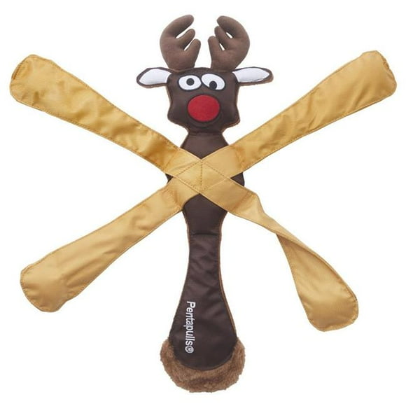 Doggles TYPERA06 Pentapulls Reindeer Holiday Dog Toy