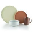 thumbnail image 1 of Everything Kitchens Modern Flat 16-Piece Dinnerware Set | Beige, Terracotta, Stone Gray, Brown, 1 of 5