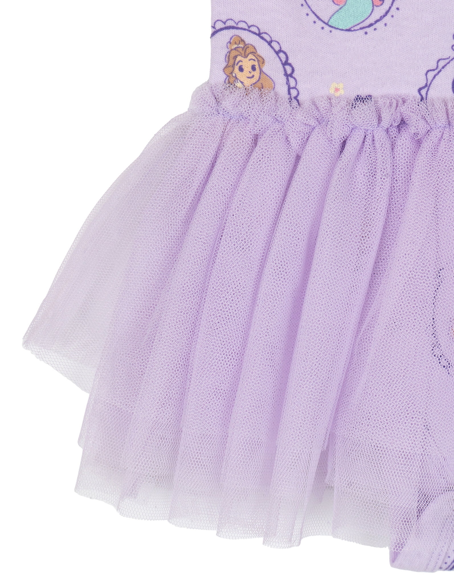 Disney Princess Belle Tiana Cinderella Mesh Ruffle Bodysuit Newborn to Infant