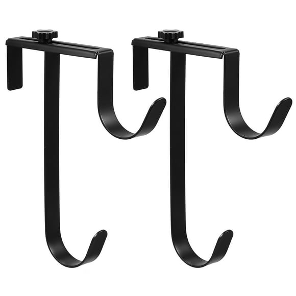 Yeacher Support/crochet de Poteau de Piscine en Aluminium Réglable 20mm-115mm, pour Poteaux de Piscine, à Utiliser pour Accrocher des Accessoires de Piscine sur Clôture/mur de Piscine 2 Pcs Crochets Doubles de Clôture Noirs