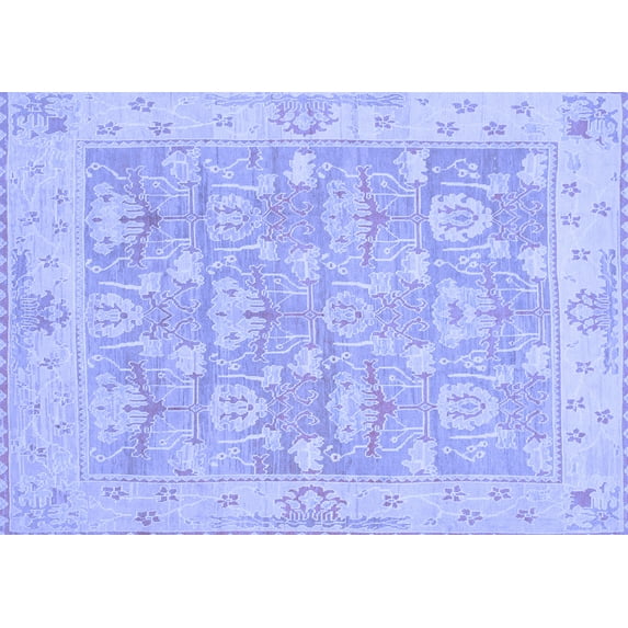 Ahgly Company Machine Washable Indoor Rectangle Abstract Blue Modern Area Rugs, 2' x 3'