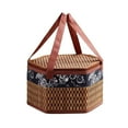 thumbnail image 2 of Home Textile Storage,Basket Woven Picnic Storage Rattan Wicker Egg Serving Gift Baskets Food Vintage Organizer Fruit Lid Hyacinth, 2 of 9