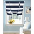 thumbnail image 2 of Navy Blue Grey Striped Tie Up Curtains for Window, Thermal Insulted Balloon Shade Adjustable Rod Pocket Curtains Valance Panels for Kitchen Bathroom Cafe 42 x 45 Farmhouse Stripes Minimalist, 2 of 6