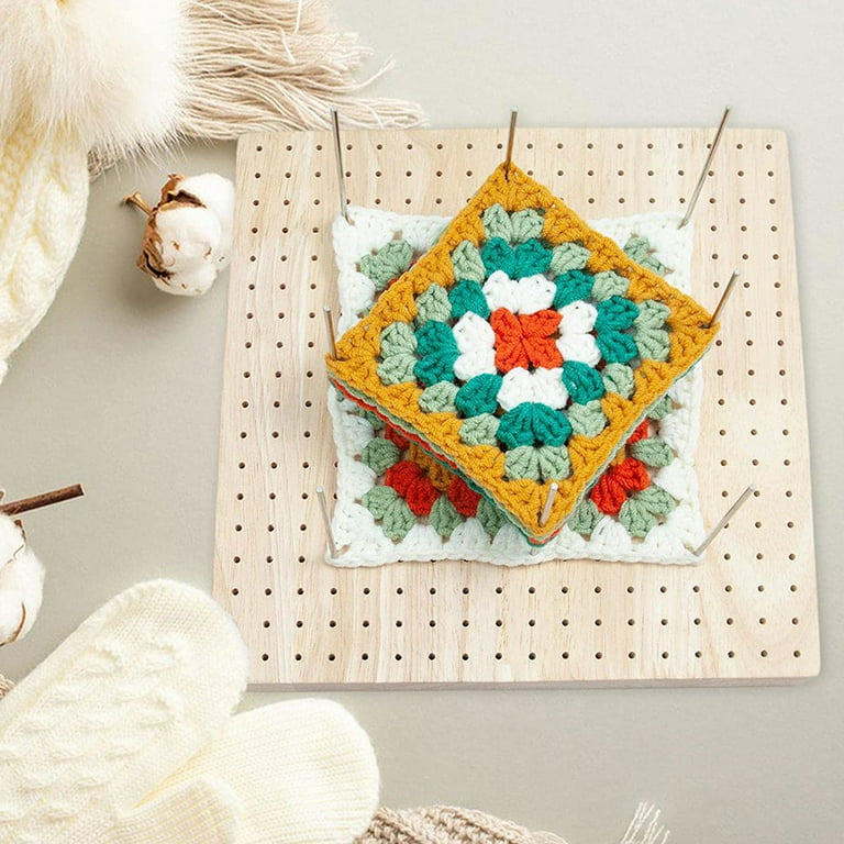  9.25 Inches Crochet Blocking Board, Granny Square Blocking Board  with Pegs, Blocking Mats for Knitting with 20 Stainless Steel Rod Pins and  Knitting Supplies, Crochet Gifts for Moms and Grandmothers